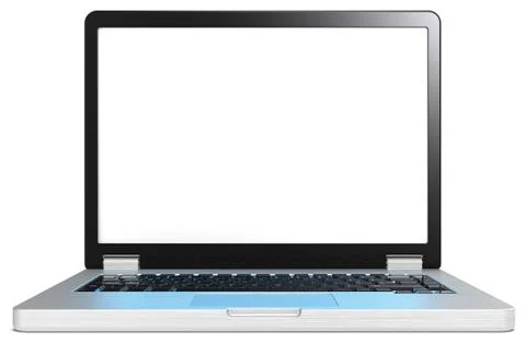 Laptop with blue light screen effect on keyboard. Stock Illustration