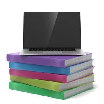 Laptop on books 库存插图