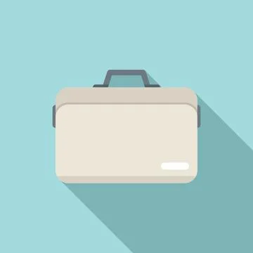 Laptop briefcase icon flat vector. Case bag イラスト素材