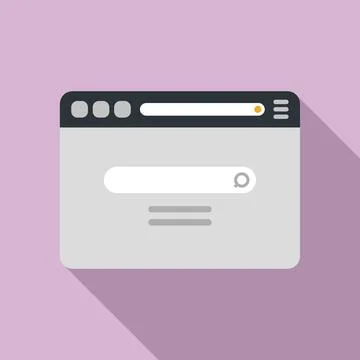 Laptop browser icon flat . Internet computer Stock Illustration