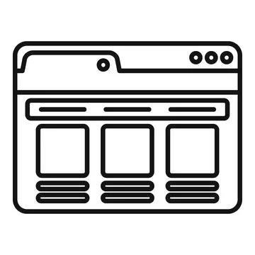 Laptop browser icon outline vector. Internet computer Stock Illustration