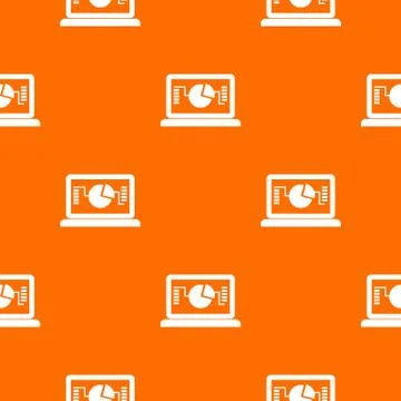 Laptop with business graph pattern seamless Illustrazione stock