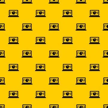 Laptop with business graph pattern vector 스톡 일러스트