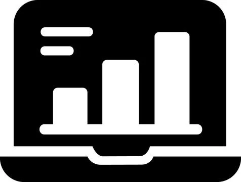 Laptop business report screen analytics icon Stock Illustration