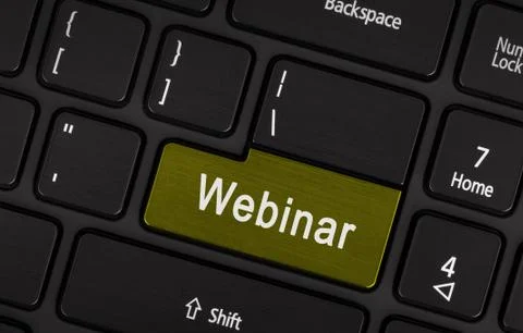 Laptop button - Webinar Stock Photos
