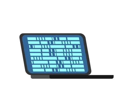Laptop calculating isolated. portable computer on white background. Vector il Illustrazione stock