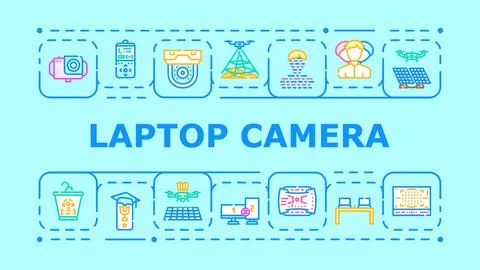 Laptop camera banner icon vector illustration Stock Illustration
