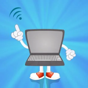 Laptop cartoon Stock Illustration