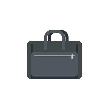 Laptop case icon flat vector. Briefcase bag 스톡 일러스트