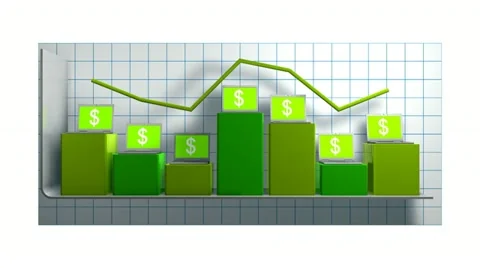 Laptop Chart - Dollar (HD) Stock Footage 11114846