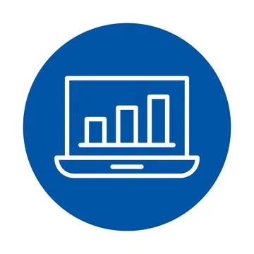 Laptop with Chart Icon Representing Data Analysis and Business Growth Ilustración de archivo