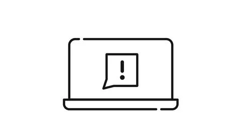 Laptop chat alert icon Ilustração Stock