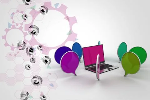 Laptop with chatting bubble Stock Illustration