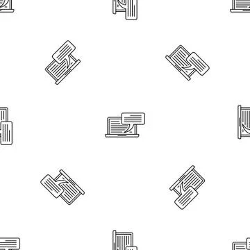 Laptop chatting pattern seamless vector Stock Illustration