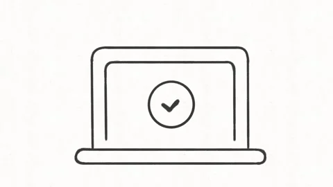 Laptop with Check Mark Online Verification Animation Stock Footage 341802295