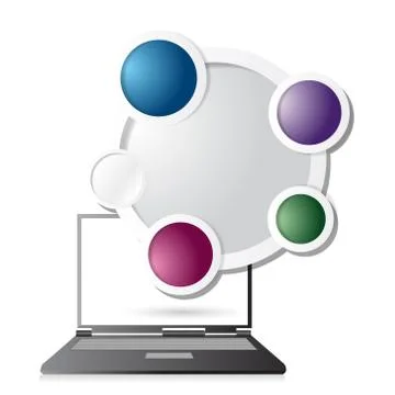 Laptop circle colorloop business, template illustration design イラスト素材