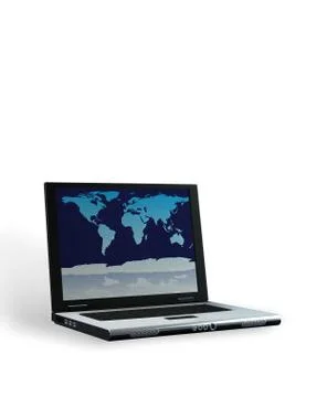 Laptop with clipping path Stock Illustration