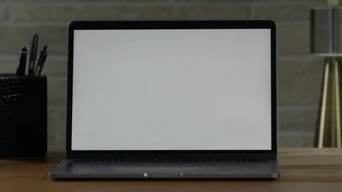 Laptop Closeup On Desk Stock Footage 114022718