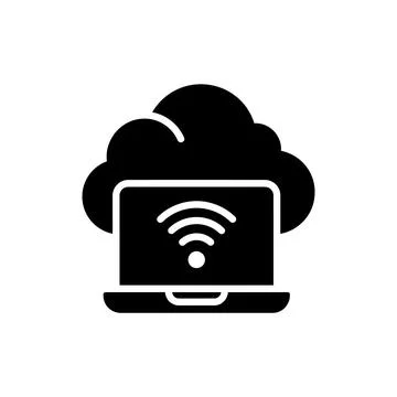 Laptop Cloud Computing and Storage Icon Stockillustratie