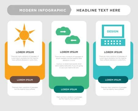 Laptop, Cloud computing, Contrast infographic Stock Illustration