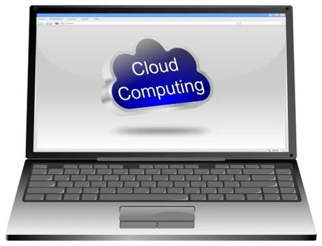 Laptop Cloud Computing Illustrazione stock