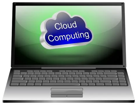 Laptop Cloud Computing Stock Illustration