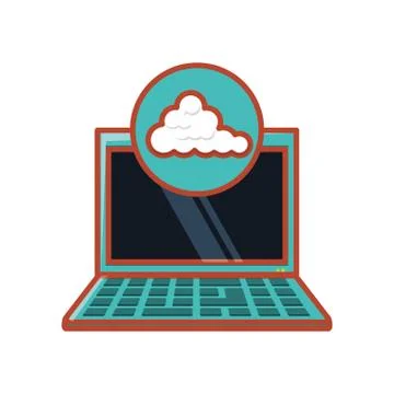 Laptop with cloud computing イラスト素材
