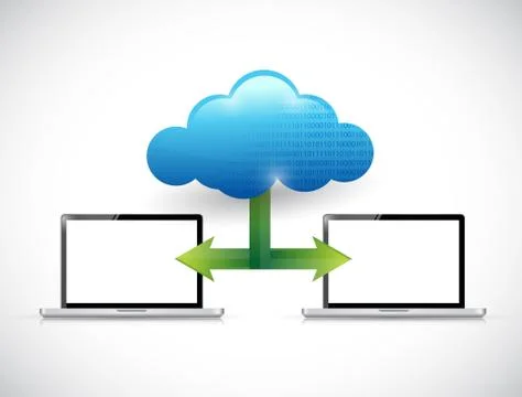 Laptop cloud computing network illustration design Illustrazione stock