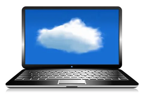 Laptop Cloud Connection wifi digital Illustrazione stock