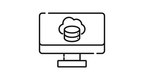 Laptop cloud database and storage icon イラスト素材