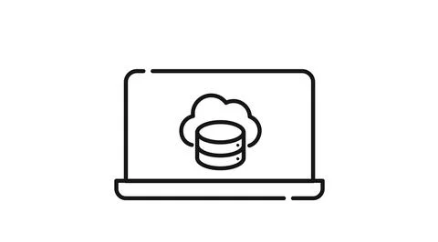 Laptop cloud database and storage icon イラスト素材