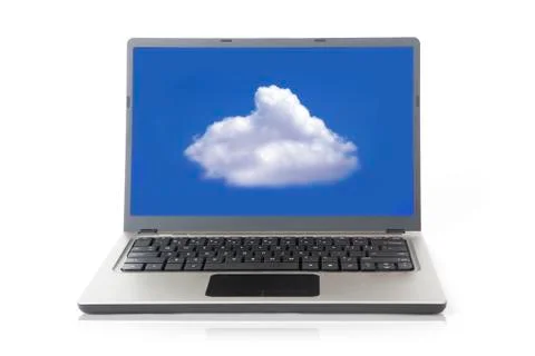 Laptop with cloud Stock Photos