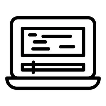 Laptop cms icon outline vector. Web design Illustrazione stock