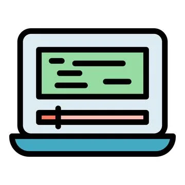 Laptop cms icon vector flat イラスト素材