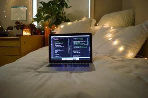 Laptop with Code Foto stock