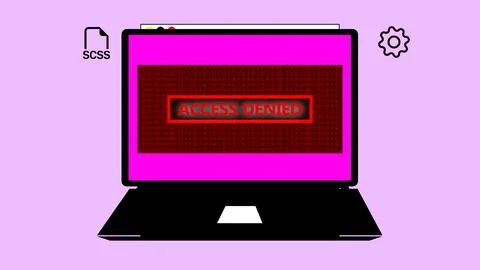 Laptop with code on screen concept for web development programming and tech.. Stock Illustration