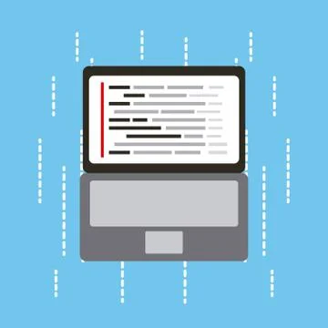 Laptop coding concept web developer design programming 스톡 일러스트