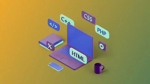 Laptop with coding, programming, web development. Stock-Footage 158226467