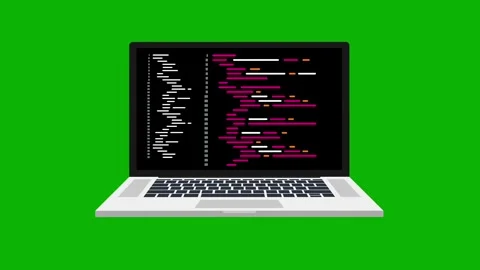 Laptop for coding screen.  4K Animation. Stock-Footage 249667154