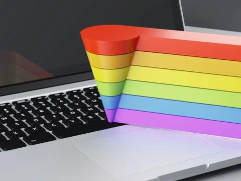 Laptop with color chart Иллюстрация