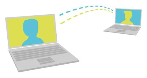 Laptop communication Stock Illustration