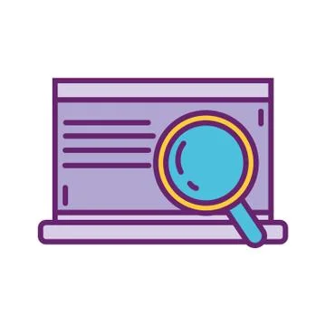 Laptop computer analysis strategy digital marketing 스톡 일러스트