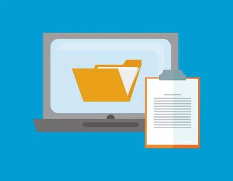 Laptop computer and  cloud storage icon イラスト素材