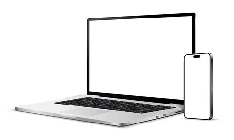 Laptop computer and smartphone mockup Illustrazione stock