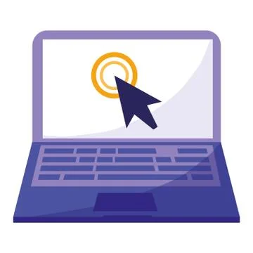 Laptop computer with arrow cursor イラスト素材