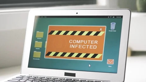 Laptop Computer Being Infected By a Virus Stock Footage 80423840