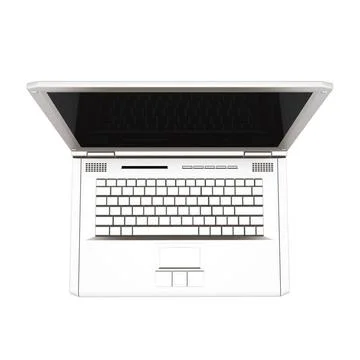 Laptop computer with black screen. View from top close-up Laptop computer ... Stock Photos