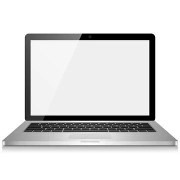 Laptop Computer with Blank Screen Stock Illustration