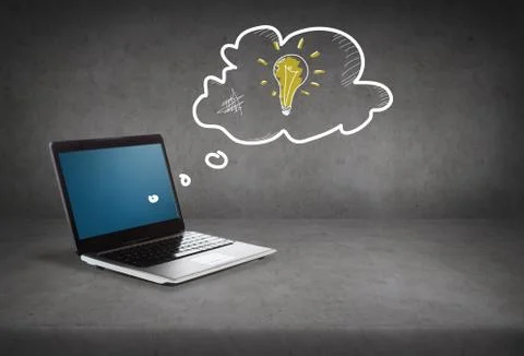 Laptop computer with blank screen Stock Illustration