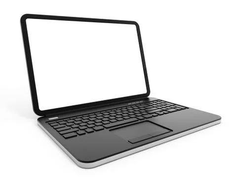 Laptop computer with blank screen Stockillustratie